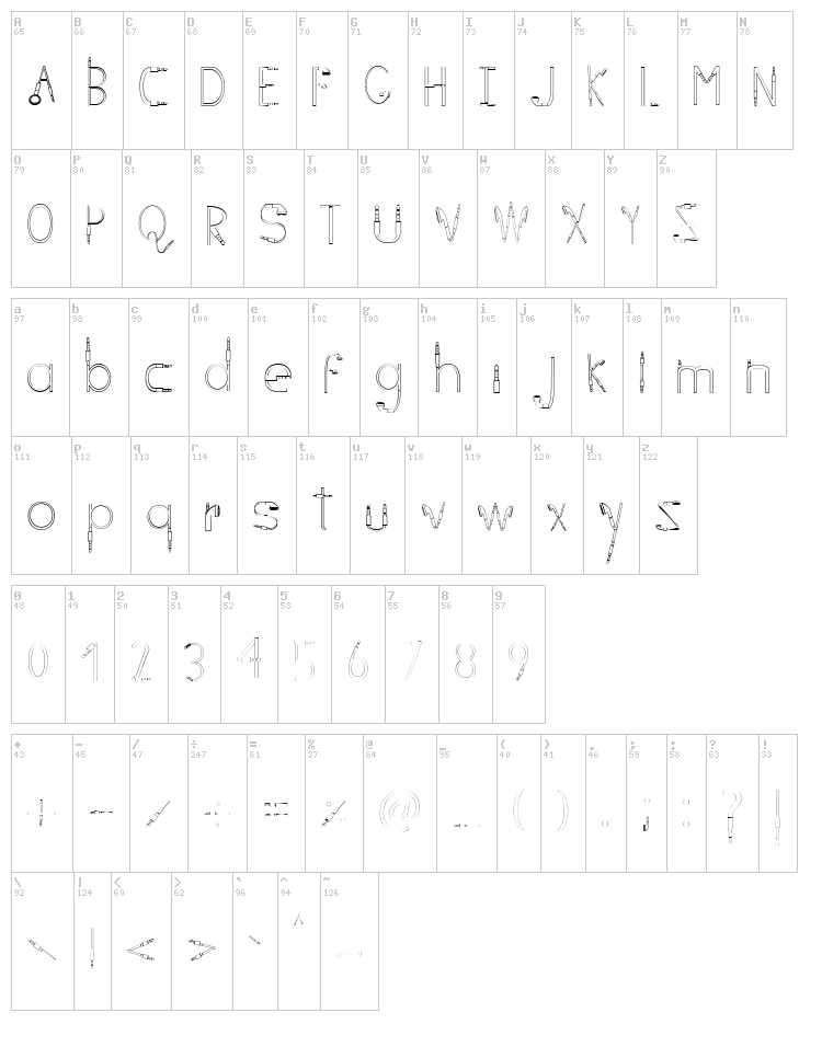 C-Fone font map